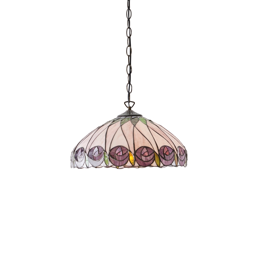 Endon 64176 - Lustră pe lanț Tiffany HUTCHINSON 1xE27/60W/230V Ø 40 cm