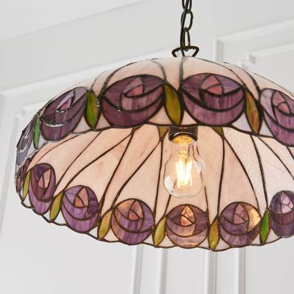 Endon 64176 - Lustră pe lanț Tiffany HUTCHINSON 1xE27/60W/230V Ø 40 cm