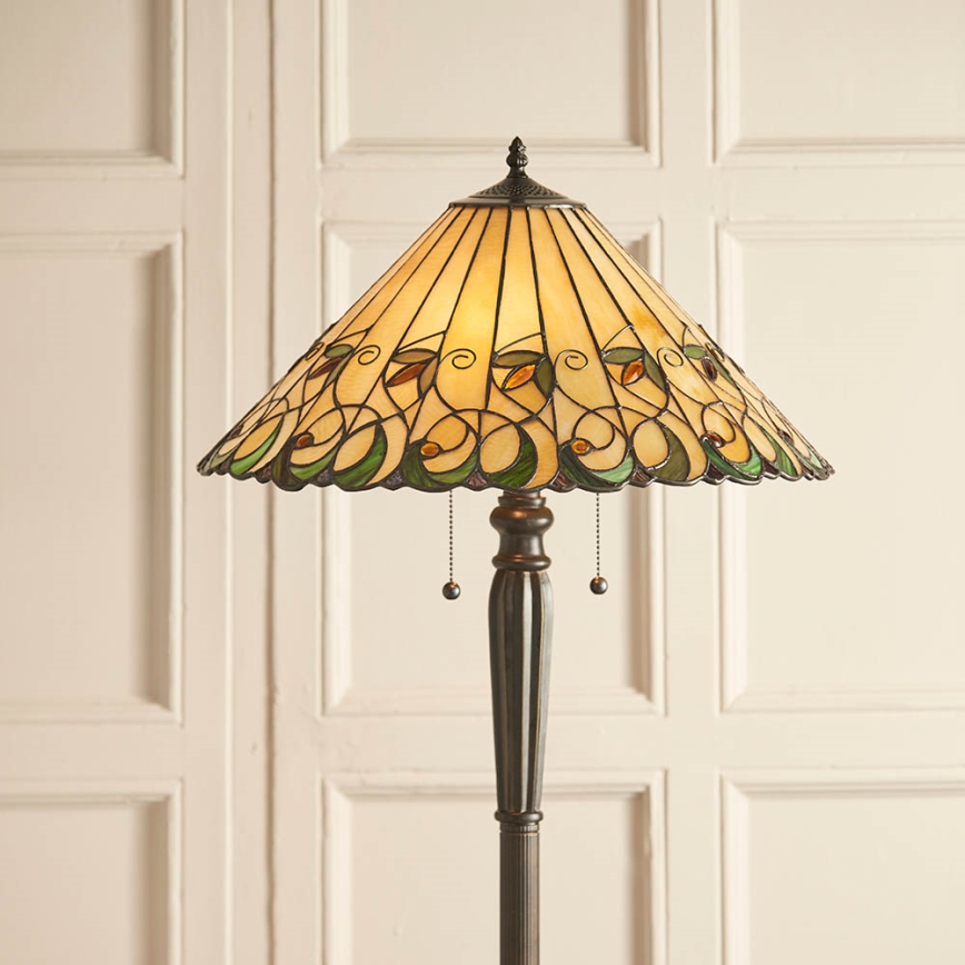 Endon 64192 - Lampadar Tiffany JAMELIA, 2x E27/60W/230V, Ø 50 cm