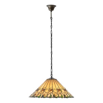 Endon 64194 - Lustru Tiffany JAMELIA pe lanț, 3x E27/60W/230V, diametru 50 cm