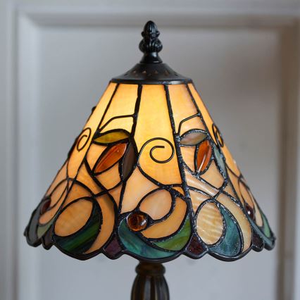 Endon 64196 - Lampă de masă Tiffany JAMELIA, 1xE14/40W/230V, diam. 20 cm