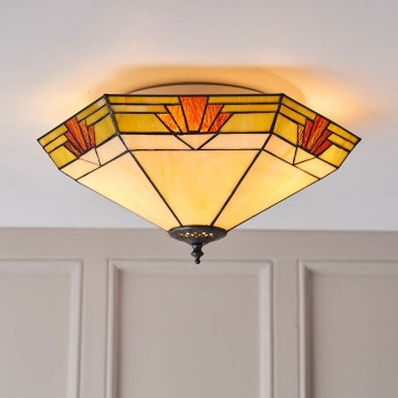 Endon 64284 - Plafonieră Tiffany NEVADA, 2xE27/60W/230V, diametru 40 cm