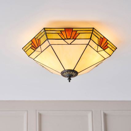 Endon 64284 - Plafonieră Tiffany NEVADA, 2xE27/60W/230V, diametru 40 cm