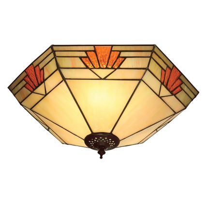 Endon 64284 - Plafonieră Tiffany NEVADA, 2xE27/60W/230V, diametru 40 cm