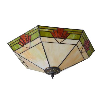 Endon 64284 - Plafonieră Tiffany NEVADA, 2xE27/60W/230V, diametru 40 cm