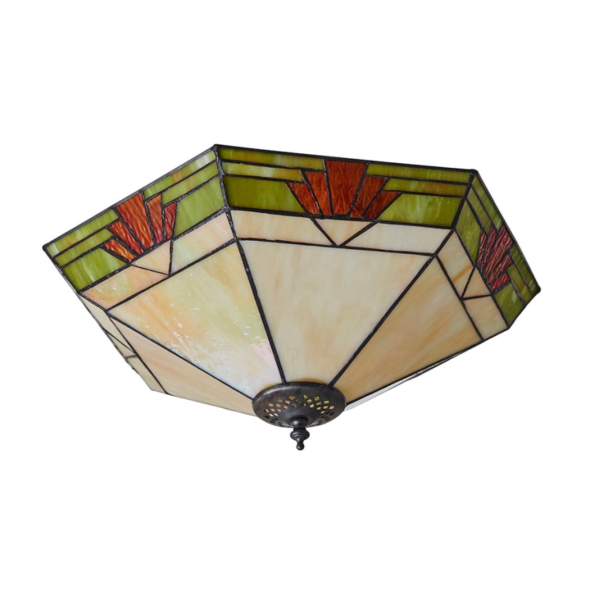 Endon 64284 - Plafonieră Tiffany NEVADA, 2xE27/60W/230V, diametru 40 cm