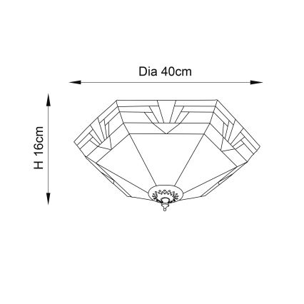 Endon 64284 - Plafonieră Tiffany NEVADA, 2xE27/60W/230V, diametru 40 cm