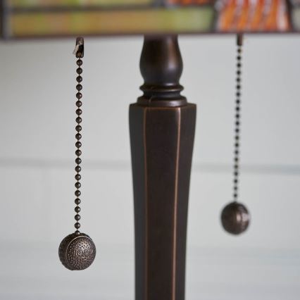 Endon 64286 - Lampă de masă Tiffany NEVADA, 2xE27/60W/230V, Ø 40 cm