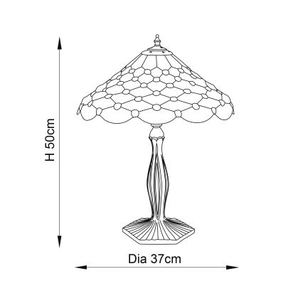 Endon 64301 - Lampă de masă Tiffany PEARL 1xE27/60W/230V, diam. 37 cm