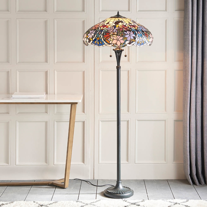 Endon 64323 - Lampă de podea Tiffany SULLIVAN, 2xE27/60W/230V, Ø 56 cm