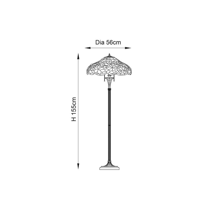 Endon 64323 - Lampă de podea Tiffany SULLIVAN, 2xE27/60W/230V, Ø 56 cm