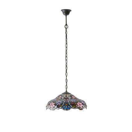 Endon 64325 - Candelabru Tiffany SULLIVAN suspendat pe lanț, 1 x E27, 60 W, 230 V, Ø 40 cm