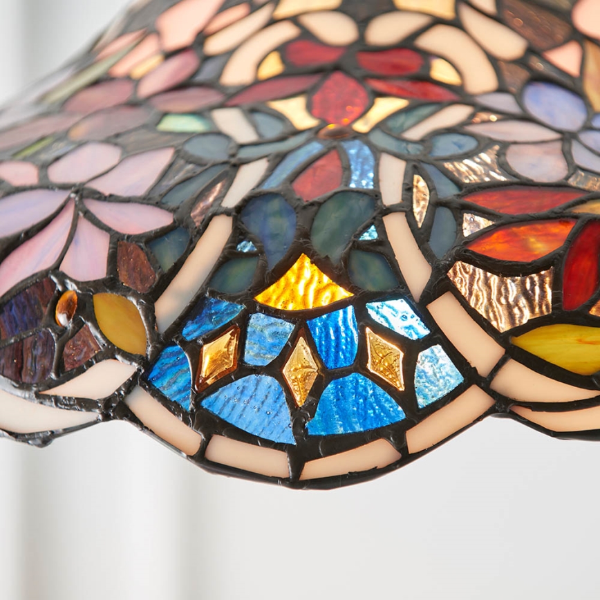 Endon 64325 - Candelabru Tiffany SULLIVAN suspendat pe lanț, 1 x E27, 60 W, 230 V, Ø 40 cm