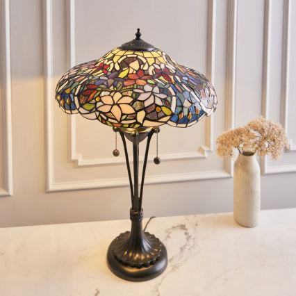 Endon 64326 - Lampă de masă Tiffany SULLIVAN 2xE27/60W/230V Ø 40 cm