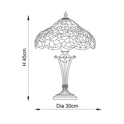 Endon 64327 - Lampă de masă Tiffany SULLIVAN, 2xE14/40W/230V, diametru 30 cm