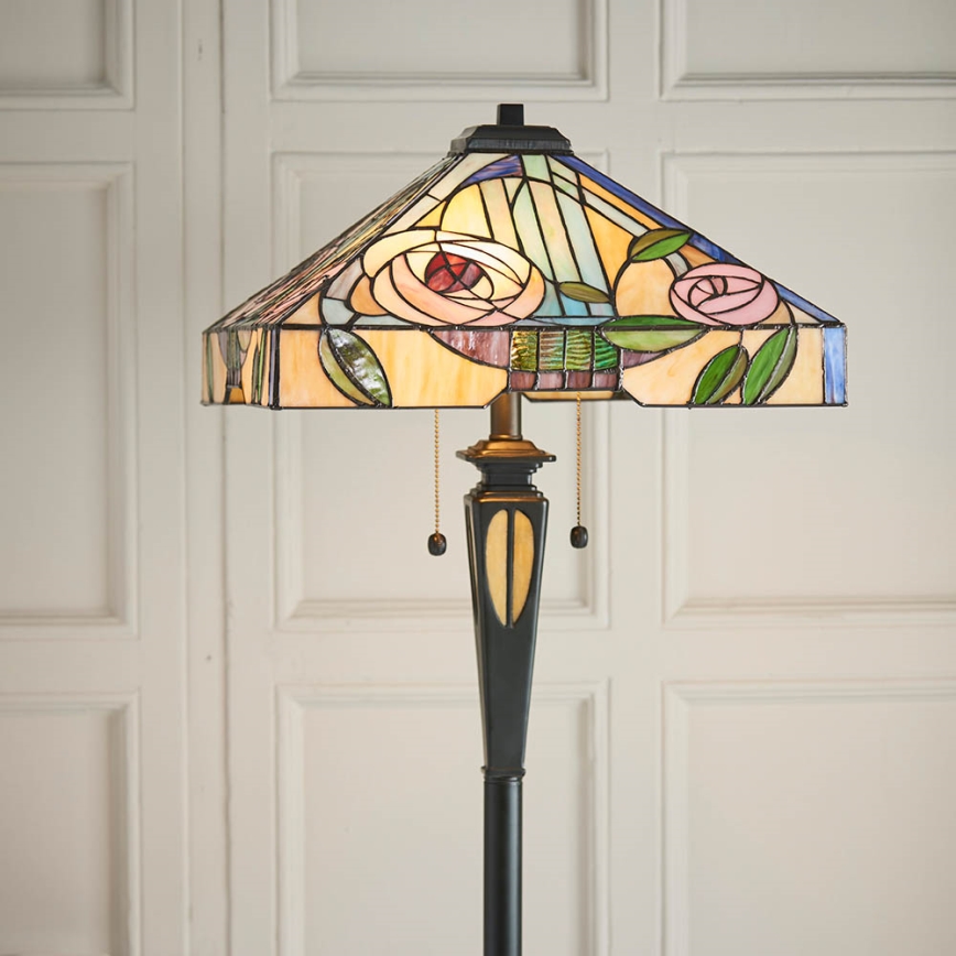 Endon 64383 - Lampă de podea Tiffany WILLIOW 2x E27/60W/230V, Ø 42,5 cm