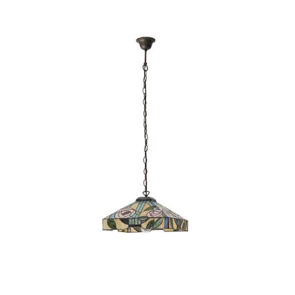 Endon 64385 - Candelabru pe lanț Tiffany WILLOW 1xE27/60W/230V Ø 35 cm