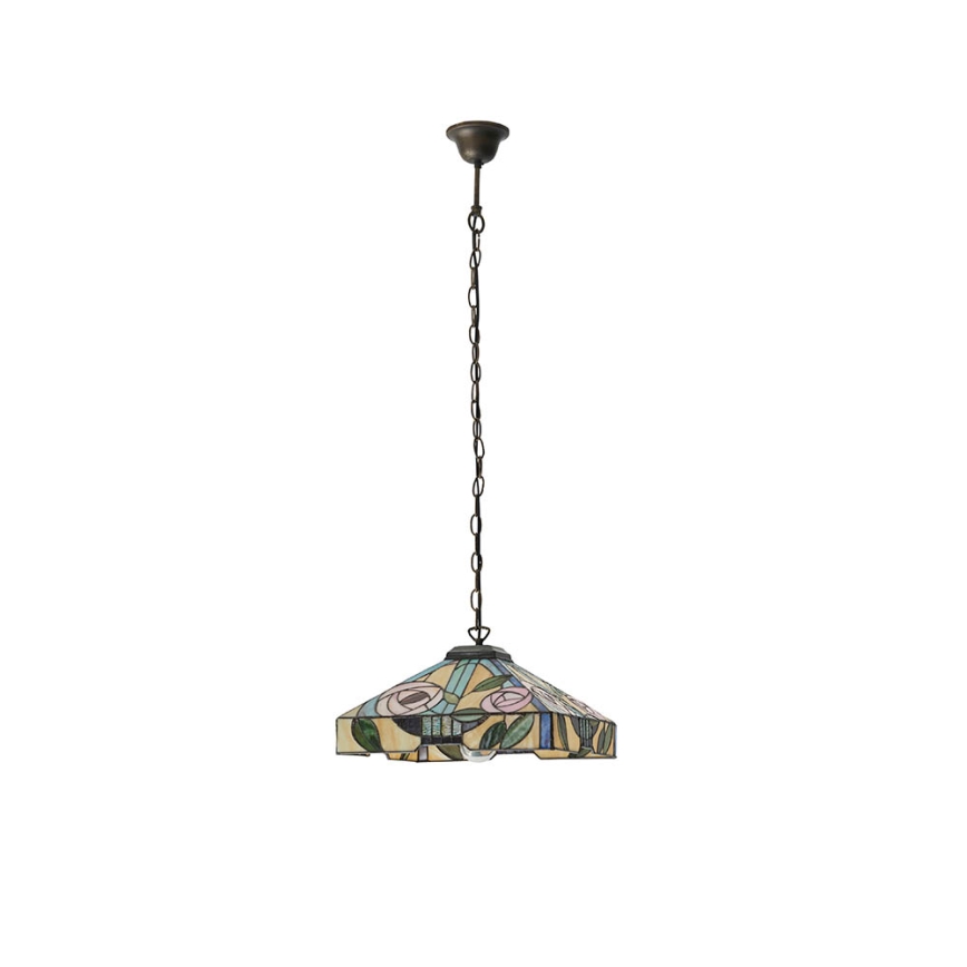Endon 64385 - Candelabru pe lanț Tiffany WILLOW 1xE27/60W/230V Ø 35 cm