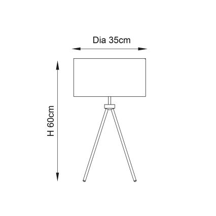 Endon 66986 - Lampă de masă TRI 1xE27/40W/230V crom mat/crem