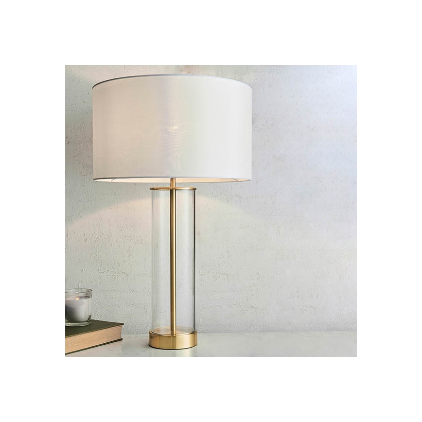 Endon 68802 - Lampă de masă tactilă cu dimmer LESSINA 1xE27/10W/230V aurie/albă