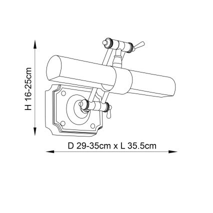 Endon 69832 - Aplică pentru tablouri WINCHESTER 2xE14/6W/230V 35,5 cm alamă