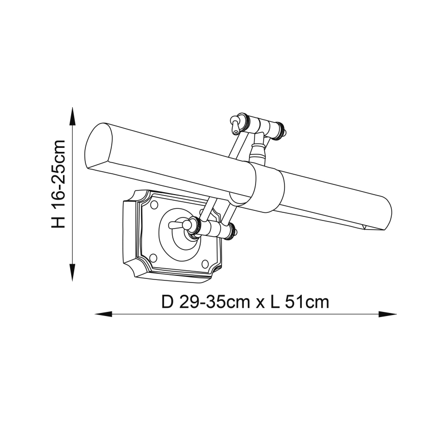 Endon 69833 - Lampă pentru tablouri WINCHESTER 2xE14/6W/230V 51 cm alamă