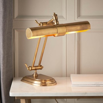 Endon 69834 - Lampă de masă WINCHESTER 2xE14/6W/230V alamă