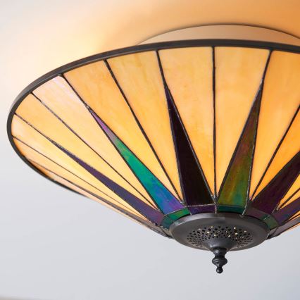 Endon 70240 - Plafonieră Tiffany DARK STAR, 2 x E27, 40 W, 230 V, Ø 49 cm