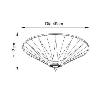 Endon 70240 - Plafonieră Tiffany DARK STAR, 2 x E27, 40 W, 230 V, Ø 49 cm