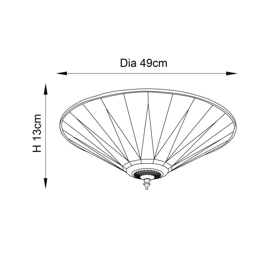 Endon 70240 - Plafonieră Tiffany DARK STAR, 2 x E27, 40 W, 230 V, Ø 49 cm