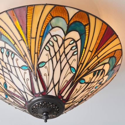 Endon 70241 - Plafonieră Tiffany HECTOR 2xE27/60W/230V Ø 40 cm