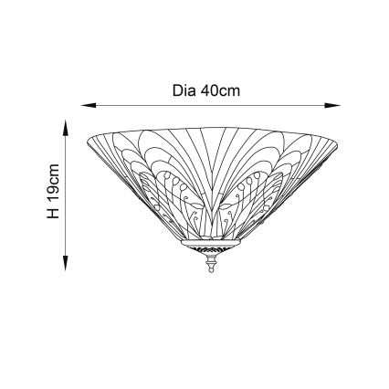 Endon 70241 - Plafonieră Tiffany HECTOR 2xE27/60W/230V Ø 40 cm