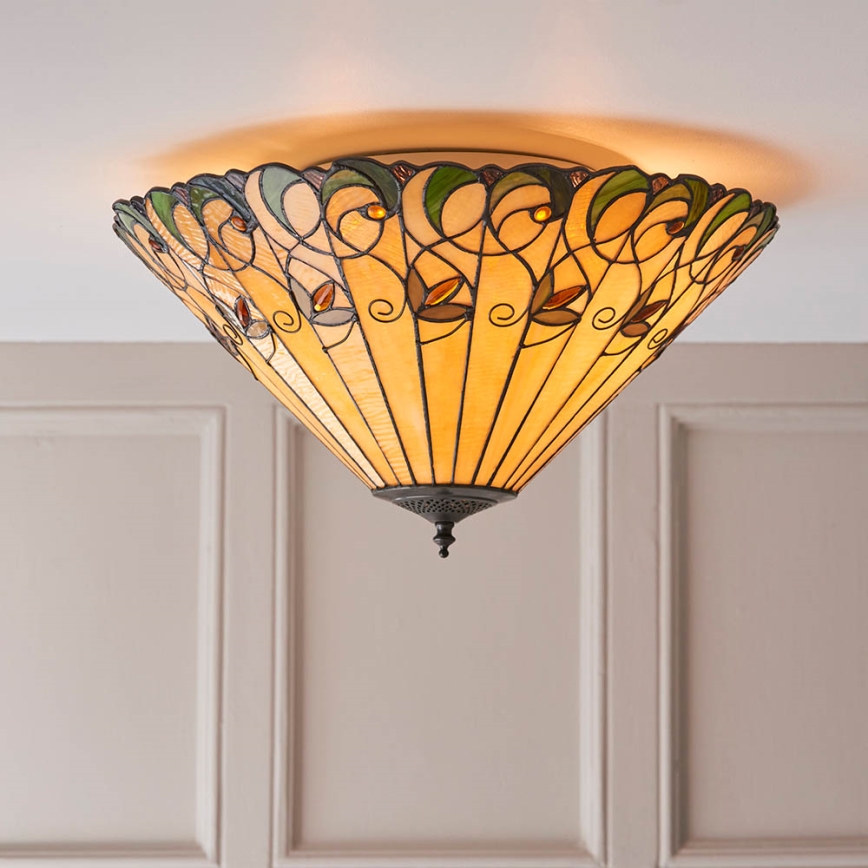 Endon 70706 - Plafonieră Tiffany JAMELIA, 2xE27/60W/230V, Ø 50 cm