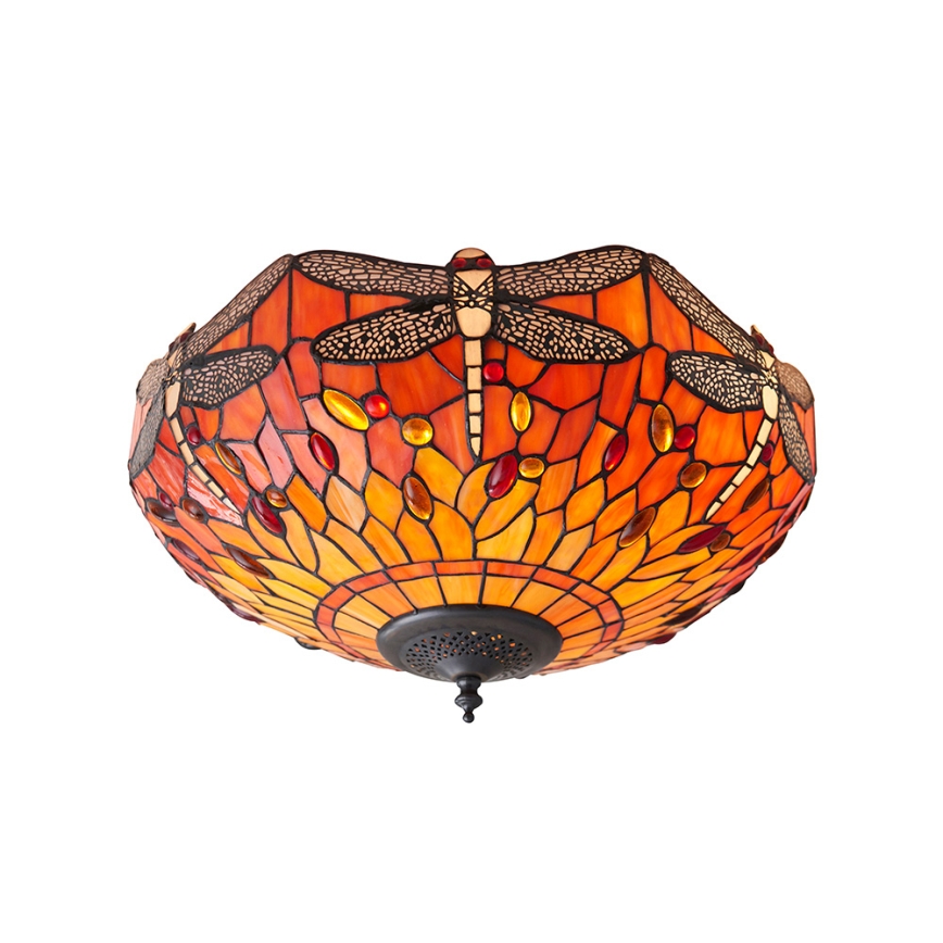 Endon 70721 - Plafonieră Tiffany DRAGONFLY, 2 x E27 (max. 60 W), 230 V, diametru 41 cm