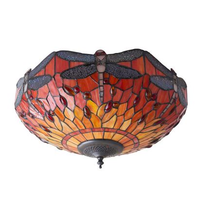 Endon 70721 - Plafonieră Tiffany DRAGONFLY, 2 x E27 (max. 60 W), 230 V, diametru 41 cm