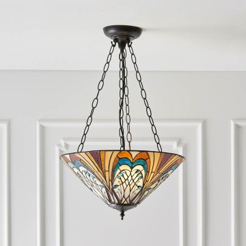 Endon 70750 - Lustră cu lanț Tiffany HECTOR 3xE27/60W/230V Ø 40 cm