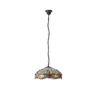 Endon 70824 - Lustru suspendat pe lanț Tiffany DRAGONFLY 3xE27/60W/230V, diametru 41 cm