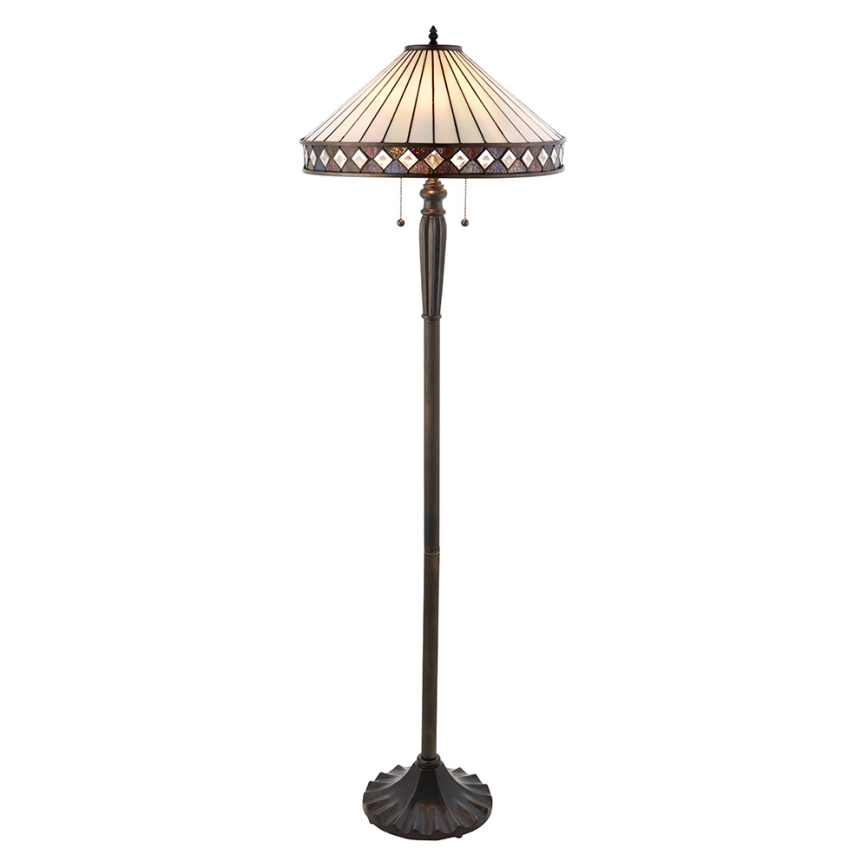 Endon 70936 - Lampă de podea Tiffany FARGO, 2xE27/60W/230V, Ø 50 cm
