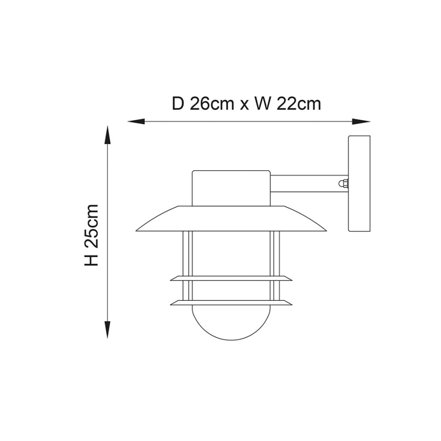 Endon 74703 - Aplica de perete pentru exterior JENSON, 1xE27/40W/230V, IP44, crom lucios