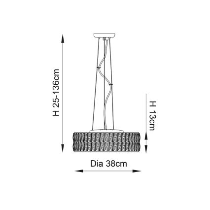 Endon 76513 - Lustră LED suspendată VERINA, 5 x LED / 5 W / 230 V, crom lucios