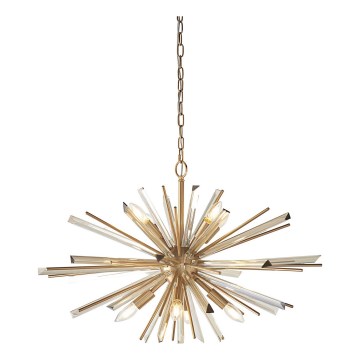 Endon 81935 - Candelabru cu lanț 8xE14/40W/230V, auriu