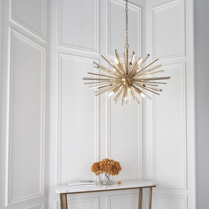 Endon 81935 - Candelabru cu lanț 8xE14/40W/230V, auriu