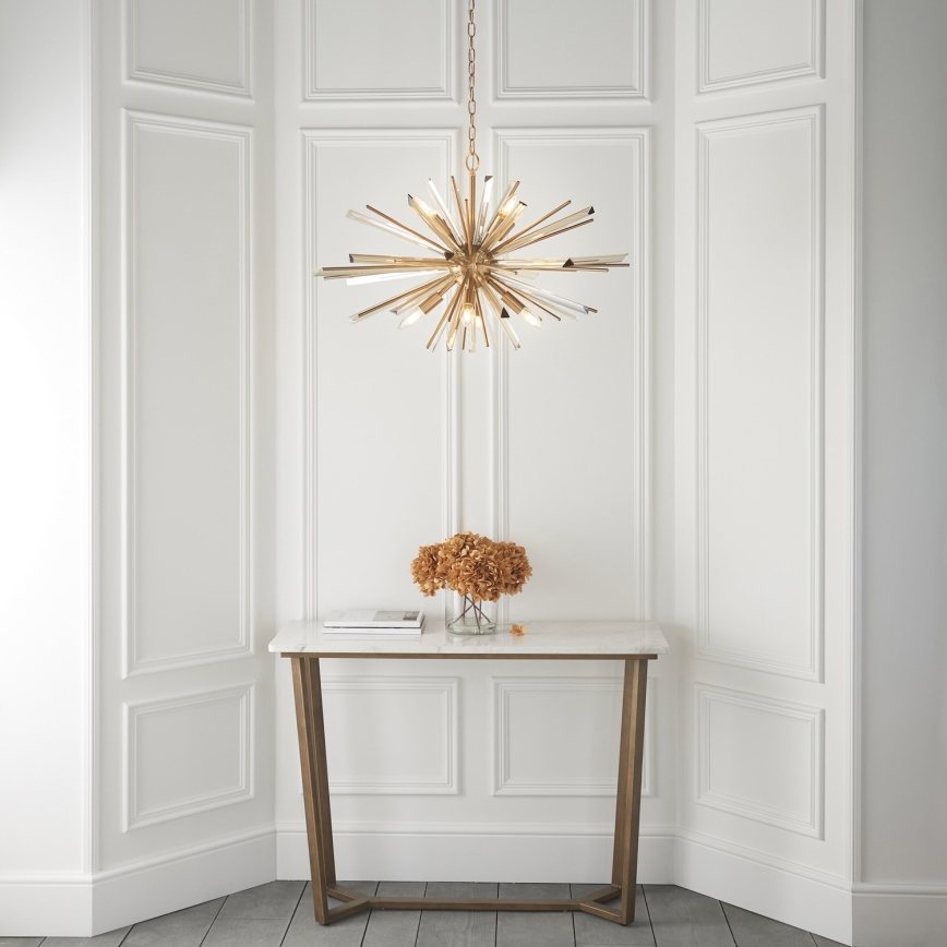 Endon 81935 - Candelabru cu lanț 8xE14/40W/230V, auriu