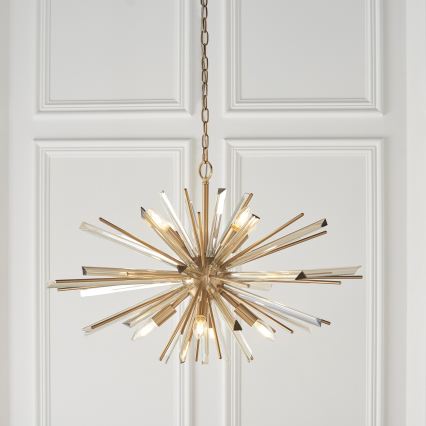 Endon 81935 - Candelabru cu lanț 8xE14/40W/230V, auriu