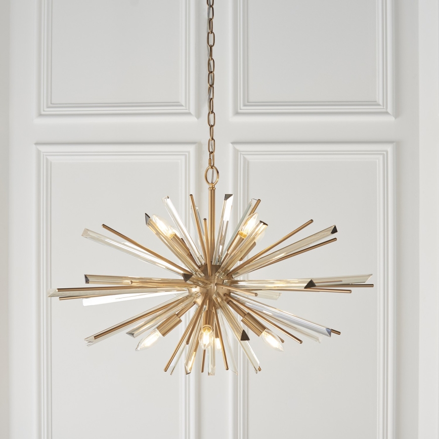 Endon 81935 - Candelabru cu lanț 8xE14/40W/230V, auriu