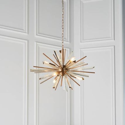 Endon 81936 - Candelabru suspendat cu lanț 6xE14/40W/230V, auriu
