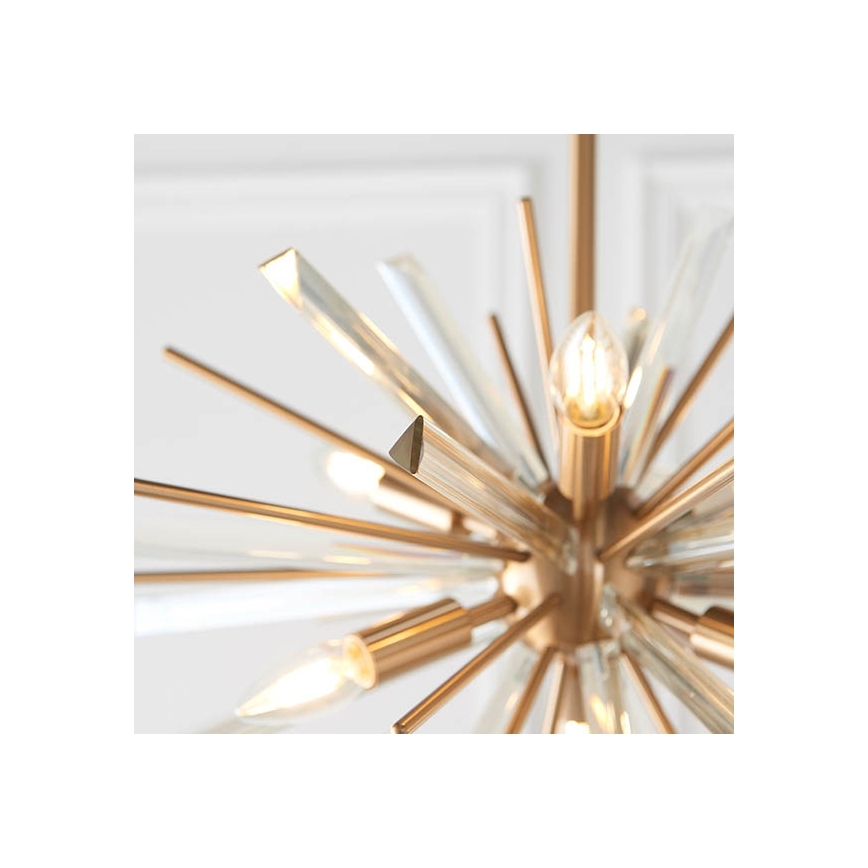 Endon 81936 - Candelabru suspendat cu lanț 6xE14/40W/230V, auriu