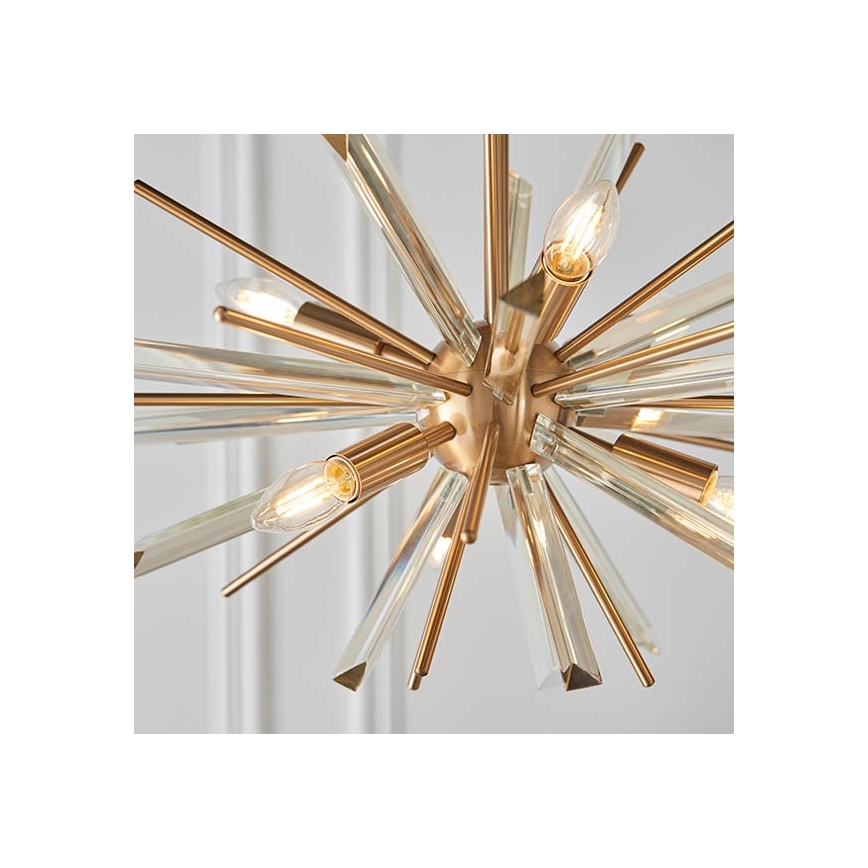 Endon 81936 - Candelabru suspendat cu lanț 6xE14/40W/230V, auriu