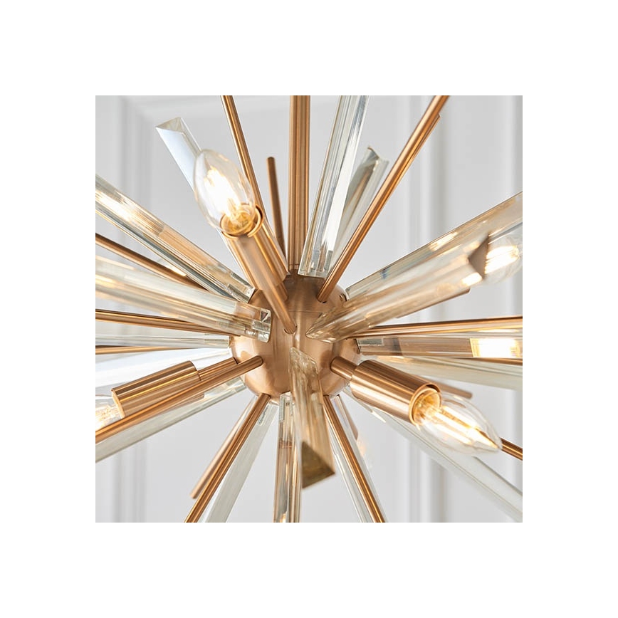 Endon 81936 - Candelabru suspendat cu lanț 6xE14/40W/230V, auriu