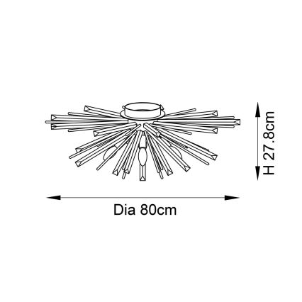 Endon 81937 - Plafonieră cu 4xE14/40W/230V, Ø 80 cm, aurie